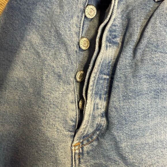 Agolde Women’s Size 31 Button Fly Light Wash Cropped Blue Jeans - Picture 5 of 10